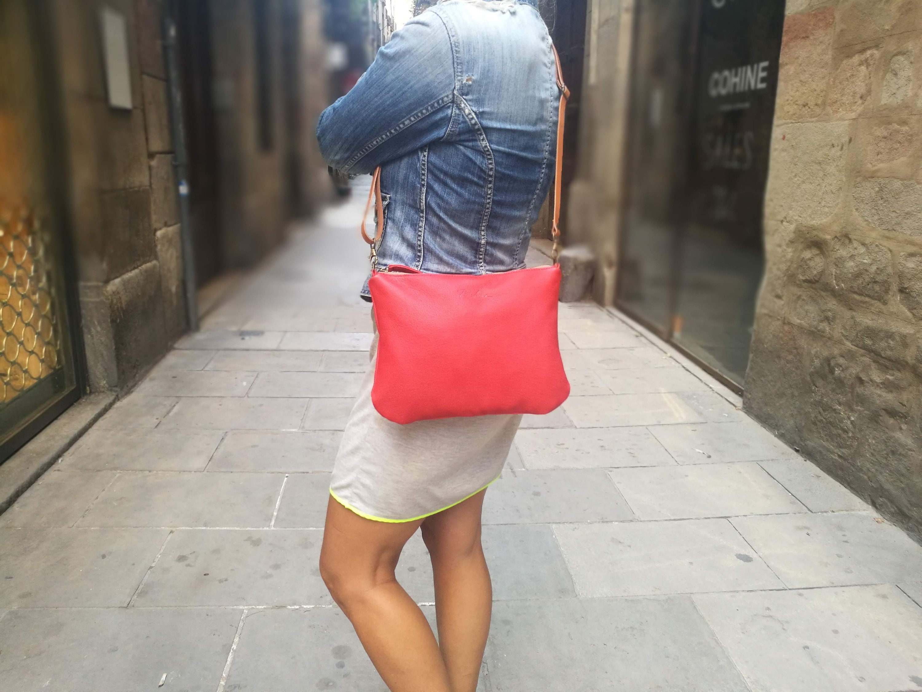 coral crossbody purse