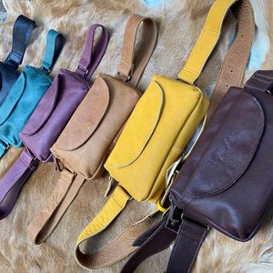 Leather Fanny Pack: Handmade Italian Leather Crossbody Belt Bag