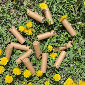 50 tubos de protetor labial biodegradável – embalagens de papelão kraft de 0,3 oz | Embalagem ecológica | Compostável, reciclável, sem plástico