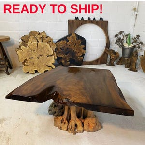 Mid Century Coffee Table, Live Edge Black Walnut Coffee Table, Single Slab Live Edge Sofa Table, Large coffee table for living room