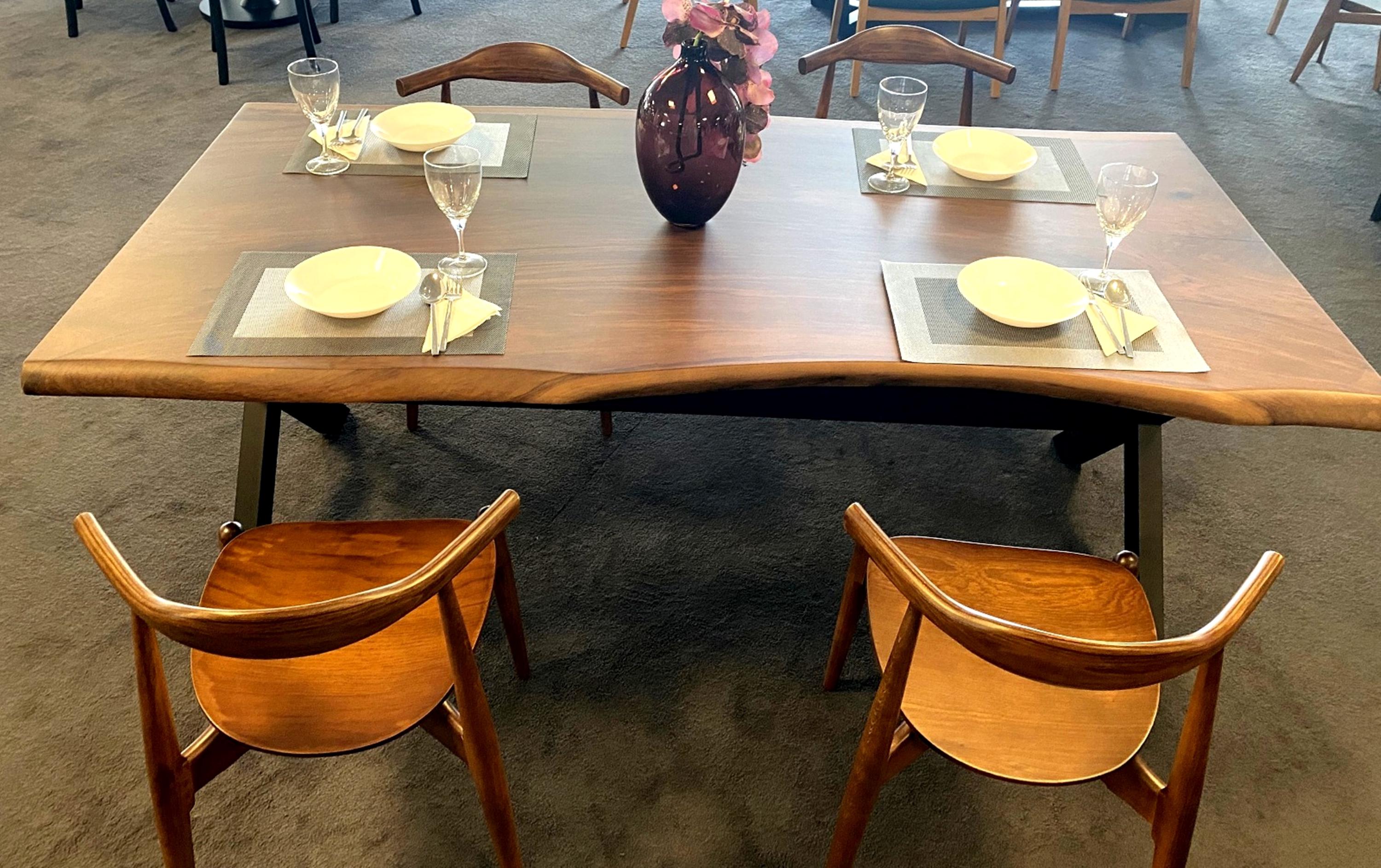 Live Edge Black Walnut Dining Table, Modern Farmhouse Kitchen Table - Etsy