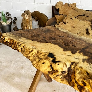 Live Edge Dining Table, Modern Farmhouse Dining table, Rustic Kitchen table, Unique Harwood Table