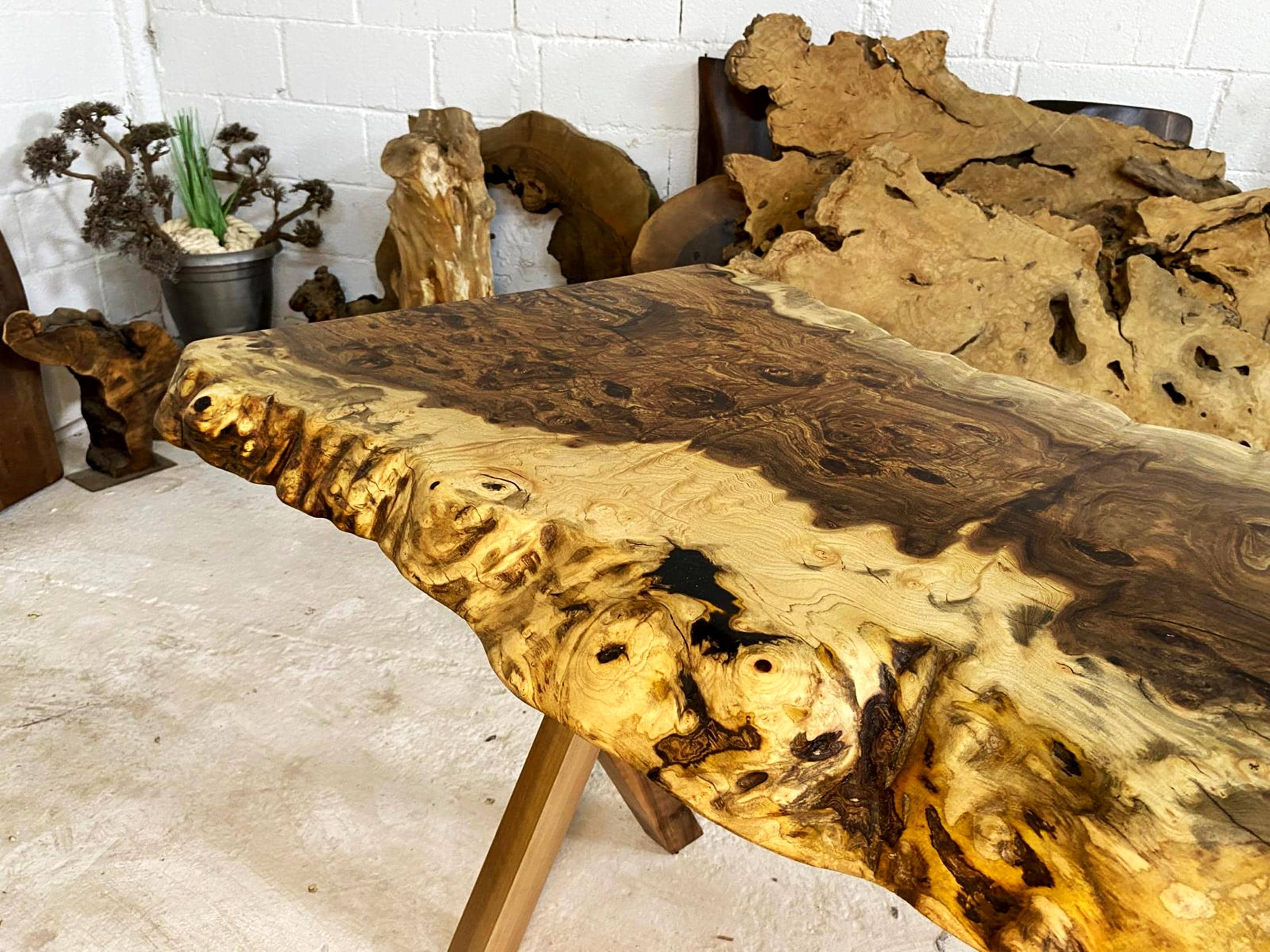 Live Edge Dining Table, Modern Farmhouse Dining table, Rustic Kitchen table, Unique Harwood Table