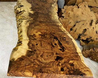 Live Edge Burl Wood Dining Table, Customizable Single Slab Table, Gum, Maple, Walnut Wood  Slab One of a Kind