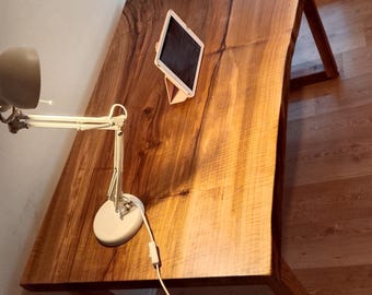 Live Edge Table, Customizable Solid Wood table, Walnut Dining Table, Writing desk gift for office