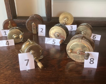 Antique  fishing Reels – Various weights sizes and types -SOLD separately