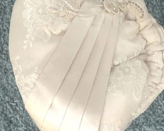 Bolsa vintage de renda marfim com cordão | Bolsa de festa para noivas | Bolsa romântica em estilo vitoriano