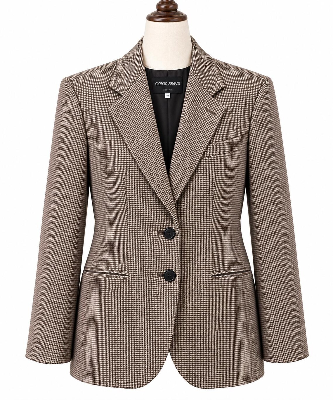 Vintage Giorgio Armani Blazer Womens Size 44 (usa 8)Neutral Tailored Jacket Classic Designer Blazer, foto 2 di 5