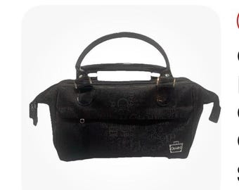 Caboodles Black Cosmetic Bag Travel Makeup Organizer Zip Tote Vanity Case Storage