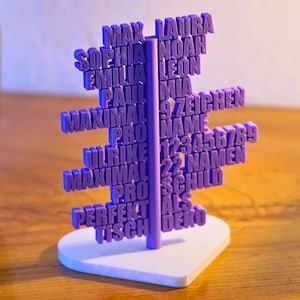3D Tischkarte für Hochzeiten und Geburtstage von Califormia | Aufsteller personalisierbar | Namensliste | viele Farben | 3D-Druck