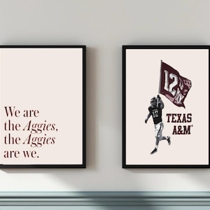 2 Texas A&M Wall Pictures | Dorm Decor | College Art | Wall Print