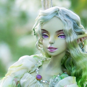 Green Fairy ball jointed doll porcelain bjd artdoll in 1:6 image 1