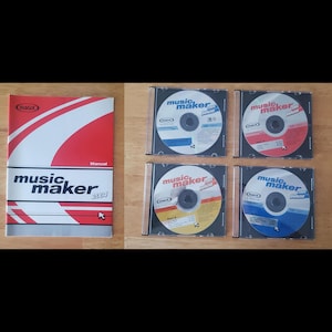Lot of 4 vintage Magix 2004 Music Maker music/video creation editing software discs plus instruction book