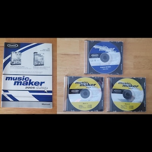 Lot of 3 vintage Magix 2005 Music Maker music/video creation editing software discs plus instruction book