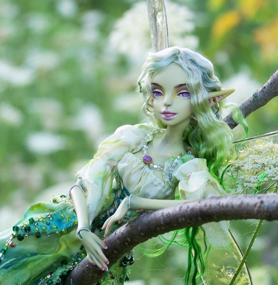 Green Fairy Ball Jointed Doll Porcelain Bjd Artdoll in 1 6 Scale