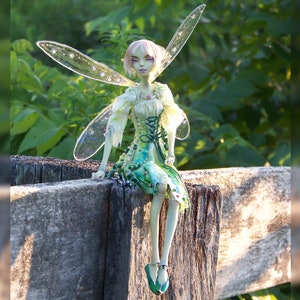 Green Fairy ball jointed doll porcelain bjd artdoll in 1:6 image 8