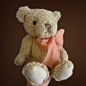 Zabawka Miś Teddy Bear, Beżowy Miś Teddy Bear, Miś Teddy Bear ze Wstążką, Prezent na Walentynki, Prezenty dla dzieci, Przytulanka, Prezenty dla niej, Słodki Miś Teddy Bear