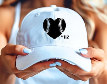 Boné de beisebol personalizado em forma de coração: boné de algodão Baseball Mama