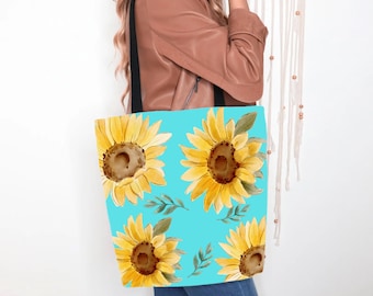 Einkaufstasche mit Blumenmuster, strapazierfähige Polyester-Einkaufstasche