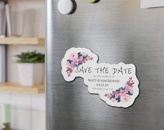 Benutzerdefinierte Blumen Save the Date Magnet, Hochzeitsansage