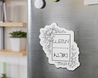 Imán floral para lavavajillas, decoración de cocina