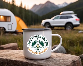 Camping Therapy Vinyl Sticker: Outdoor Adventure Gift