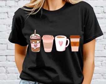 Camiseta de tazas de café, regalo para los amantes del café