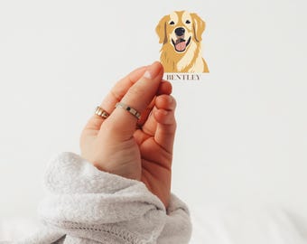 Personalisierter Golden Retriever Vinyl Aufkleber, Geschenk für Hundeliebhaber