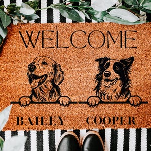 Custom Dog Welcome Mat | Dog Welcome Mat | Personalized Door Mat | Dog Welcome Mat | Gift for Dog Mom | Pet Lover Gift | Housewarming Gift