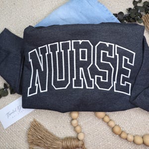 Personalized Embroidered Nurse Sweatshirt | Custom Crew Neck for Nurses | Gift for Nurse | Comfortable Nursing Apparel | Nurse Appreciation