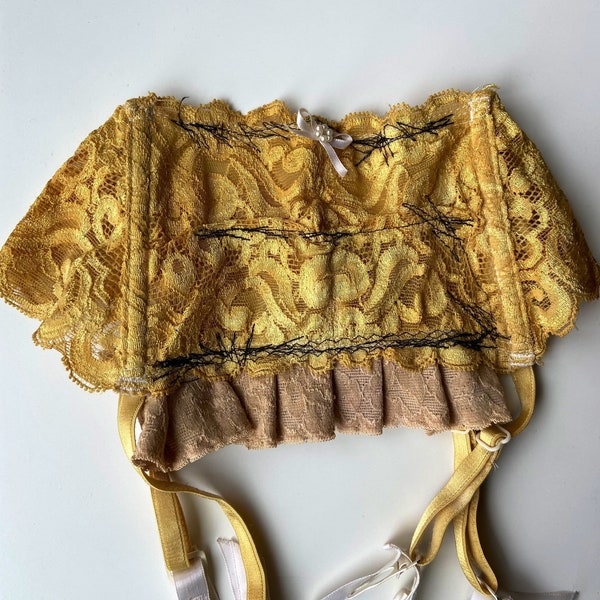 Yellow Garter Belt Etsy