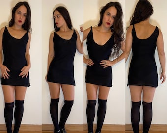 Asymmetrical Bodycon Stretch Knit Mesh Mini Dress. Stretchy, size small. FREE SHIPPING