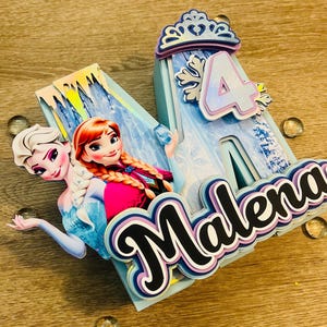 Frozen 3D Letter, Customized Capital Letter, Elsa and Anna Party Decorations, Snow Theme Party Decor.