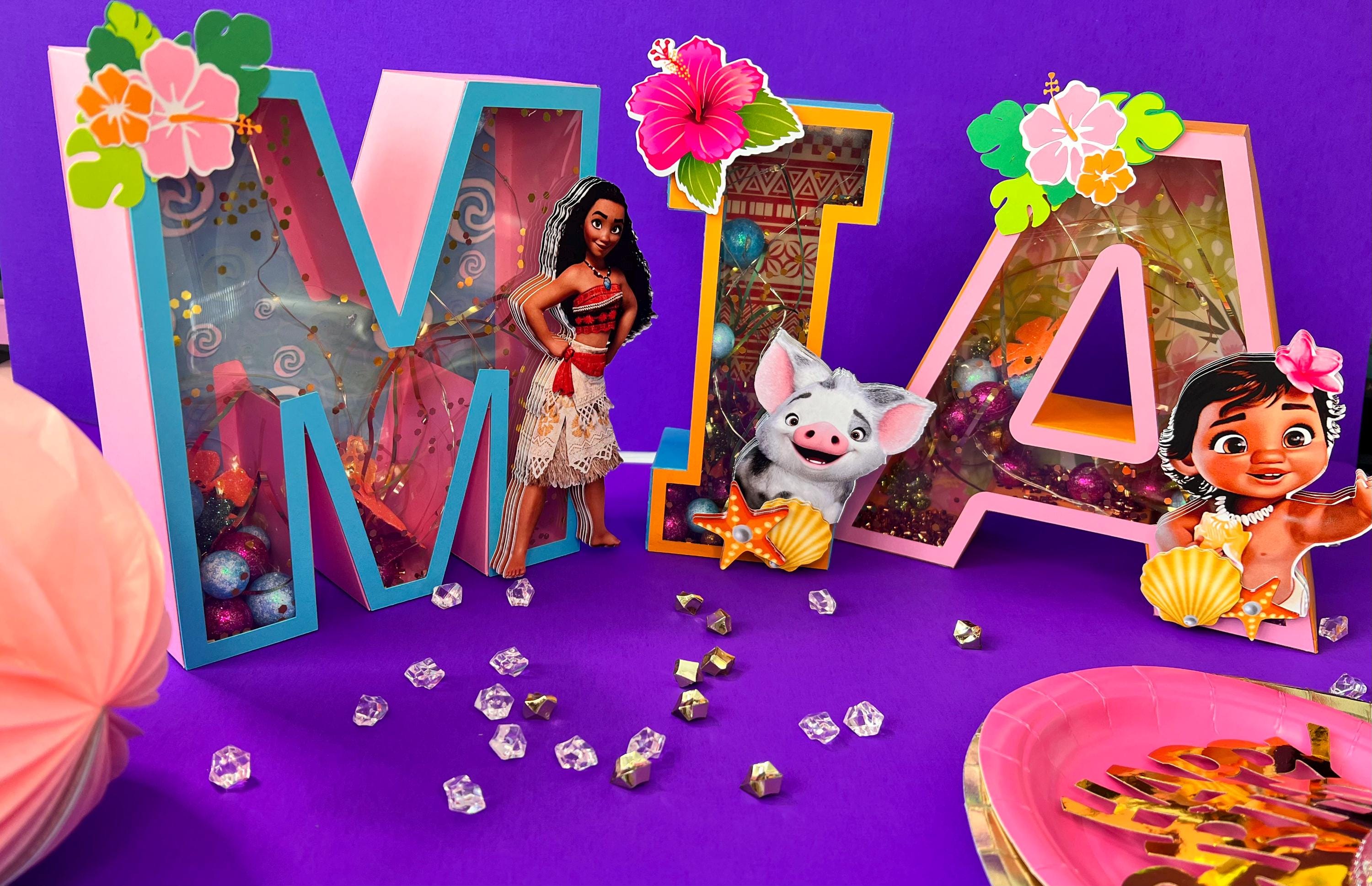 Moana 3D Letter, Customized Capital Letter, Moana Party Decorations, Beach Theme Party Decor.