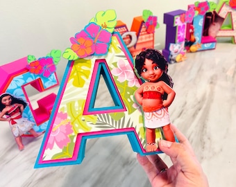 Moana 2 3D Letter, Customized Capital Letter, Moana Two Party Decorations, Beach Theme Party Decor.