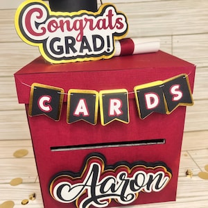 Caja para tarjetas de graduación 2025, contenedor de sobres personalizados, decoraciones para fiesta de graduación, decoración para fiesta temática de graduados.
