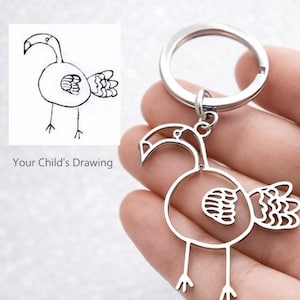 Drawing Keychain/  Personalized  Keepsake/ Custom Gift for Loved Ones
