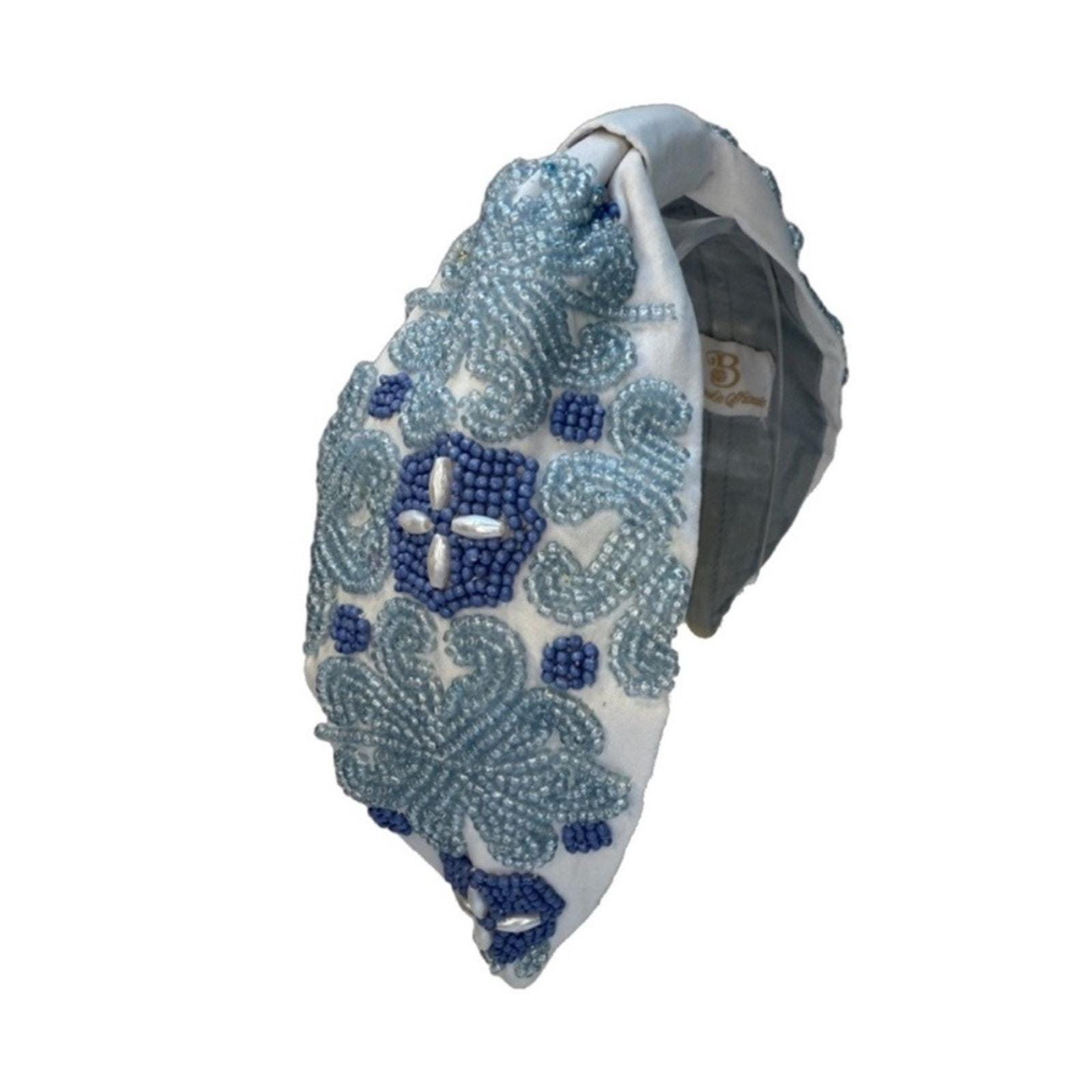 212. NEW The Mediterranean Blue Mosaic Tile Beaded Headband Mediterranean Blue Circles Mosaic Tiles - 50g Ceramic in Mix  main image 4
