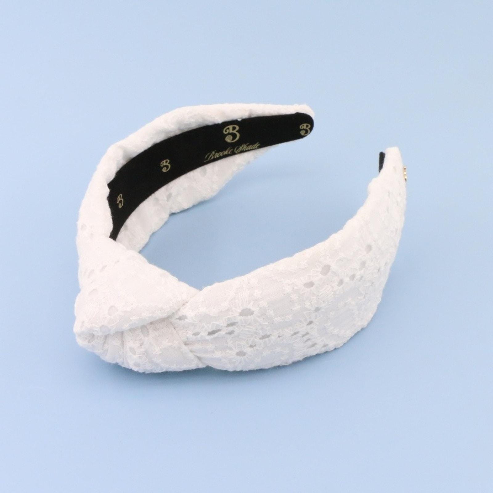 The White Flower Eyelet Brooke Shade Topknot Headband - Etsy