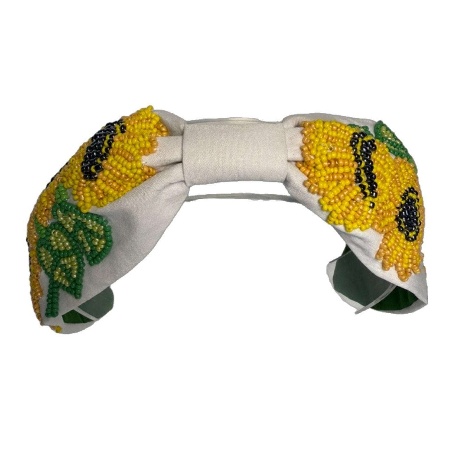 The Sunflower Beaded Brooke Shade Exclusive Headband - Etsy display picture 2
