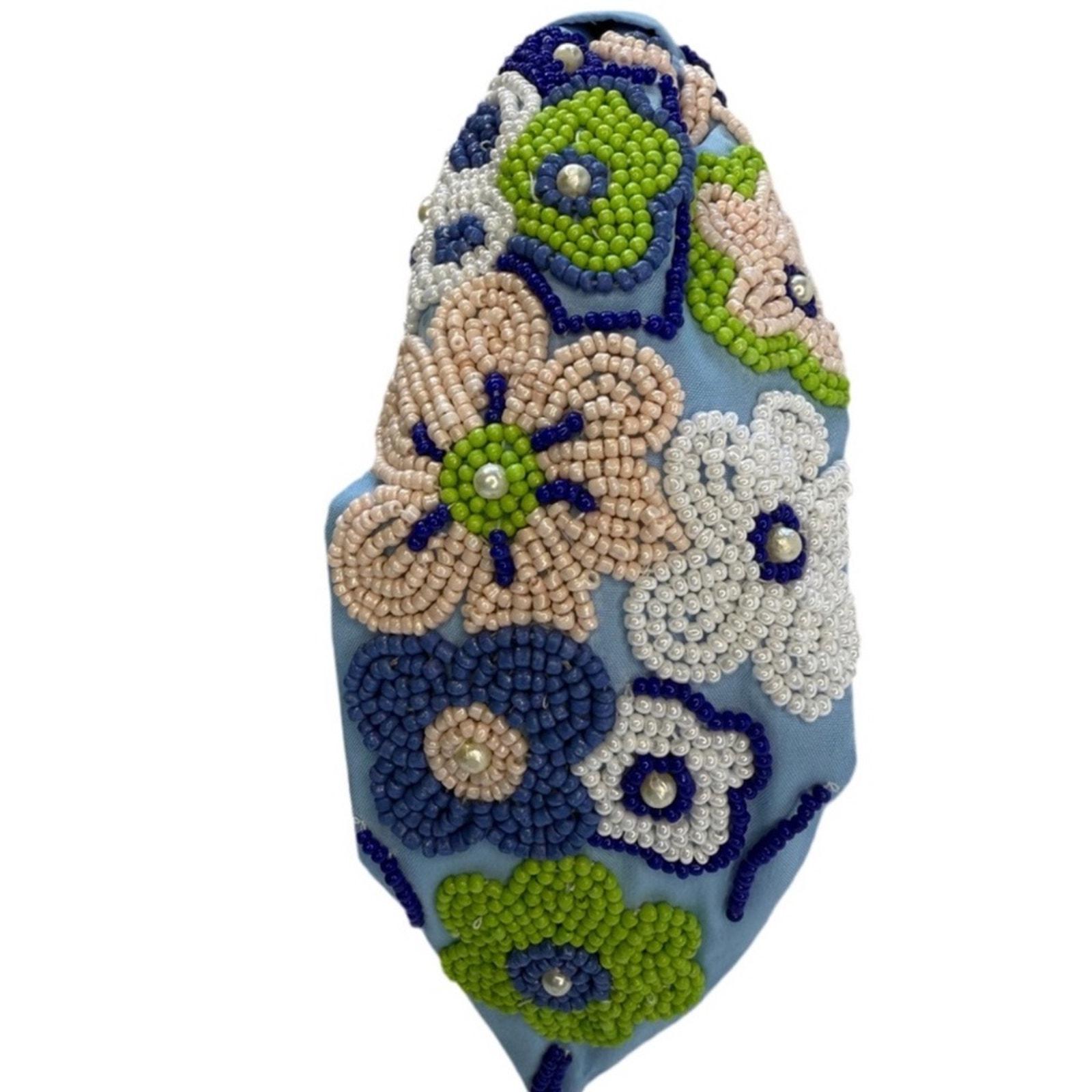 230. NEW The Rosemary Flower Lemon Beaded Brooke Shade Designer Headband The Groovy Flower Daisy Beaded Headband – Brooke Shade main image 3