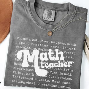Comfort Colors Math Teacher T-Shirt, Cute Math Teacher Appreciation Gift, Back to School Teacher Shirt, Math Lover Shirt, Mathematician Tee