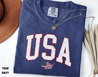 Comfort Colors 4th of July Party T-shirt, USA Shirt, Fourth of July American Tee, Trendy Summer Shirt, Patriotic Red White Blue USA Shirt