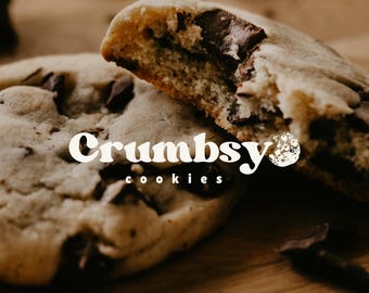 Cookie Logo, Bakery Logo, Logo with Cookie, Cafe Logo, Premade Logo, Cookie Logo Designs, Dessert Logo, Bakery Branding, Pastry Logo