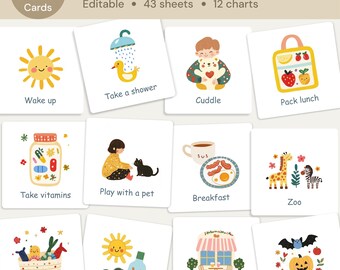 Daly Routne Flashcards, Toddler Flash Cards Preschool Cards Montessor Cards Homeschool
