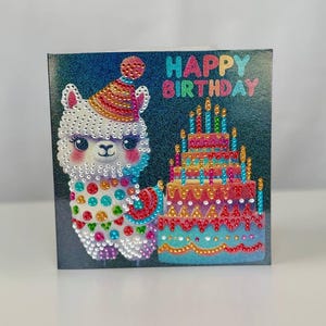 Cartão de aniversário feito à mão com strass - cartão de felicitações exclusivo, presente feito à mão, cartão brilhante com cristais