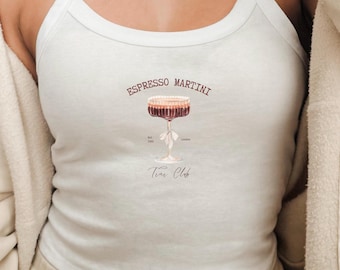 Espresso Martini Tank Top, Cute Summer Top, Women's Casual Wear, Espresso Martini Shirt, Cocktail Lover Gift, Birthday, Party Top