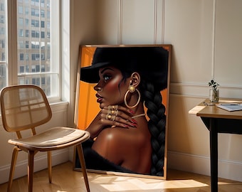 Black Girl Fashion Art Print: Boss Babe Portrait (Digital Download)