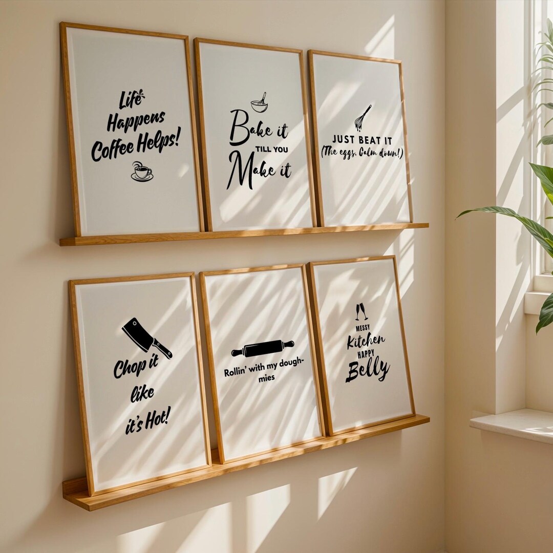 kitchen prints wall art - etsy canada | gravures de... Kitchen Prints Wall Art Set: Minimalist Cooking Quotes (digital ...