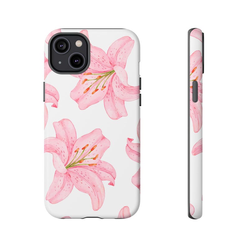 Funda para teléfono con diseño de lirios, funda para iPhone 16 con diseño de lirios, funda protectora resistente para iPhone, funda para Samsung, funda para Pixel, regalos para amantes de las flores. imagen 8
